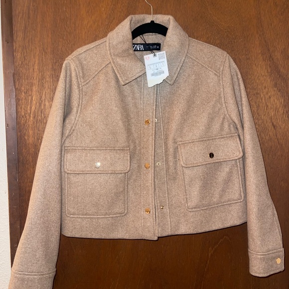 Zara Beige Wool Blend Jacket - Picture 1 of 2